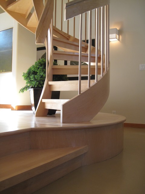 Дизайн винтовой лестницы в современном интерьере.