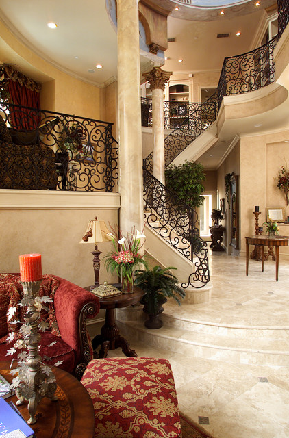 Современный дизайн дворцовой лестницы